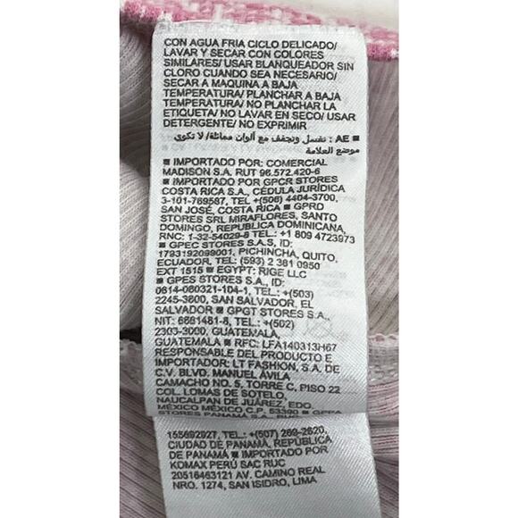 Old Navy Pink & White Paisley Ribbed Crew Neck Spaghetti Strap Tank Top Size M - Picture 5 of 5